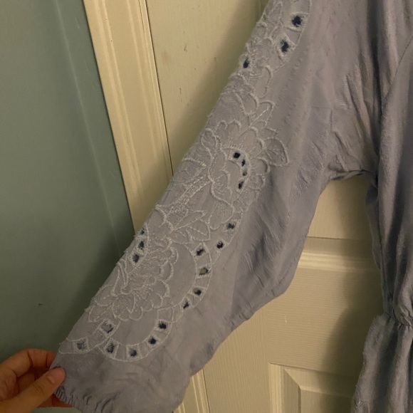 Boho Baby blue lace romper - Picture 5 of 7